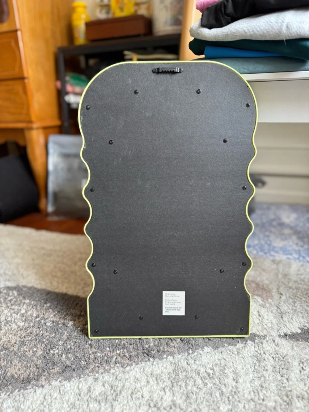 Funky green wavy mirror